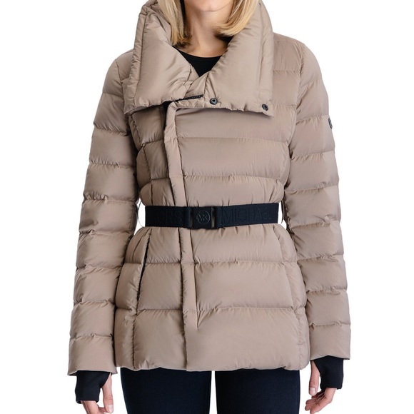 Michael Kors Asymmetrical Belted Down Jacket ￼ - Picture 3 of 9